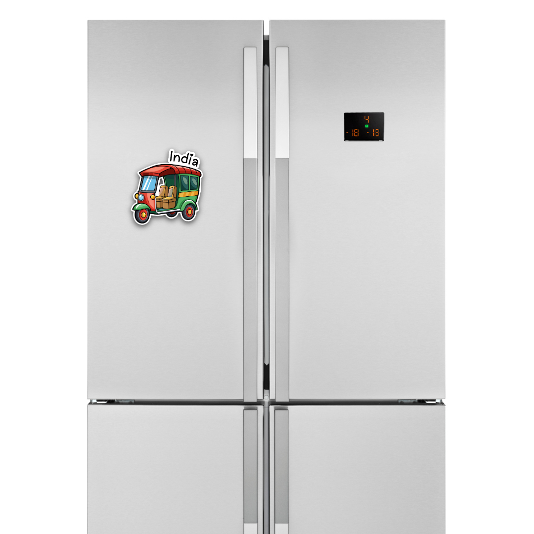 Red E-Auto India Fridge Magnets