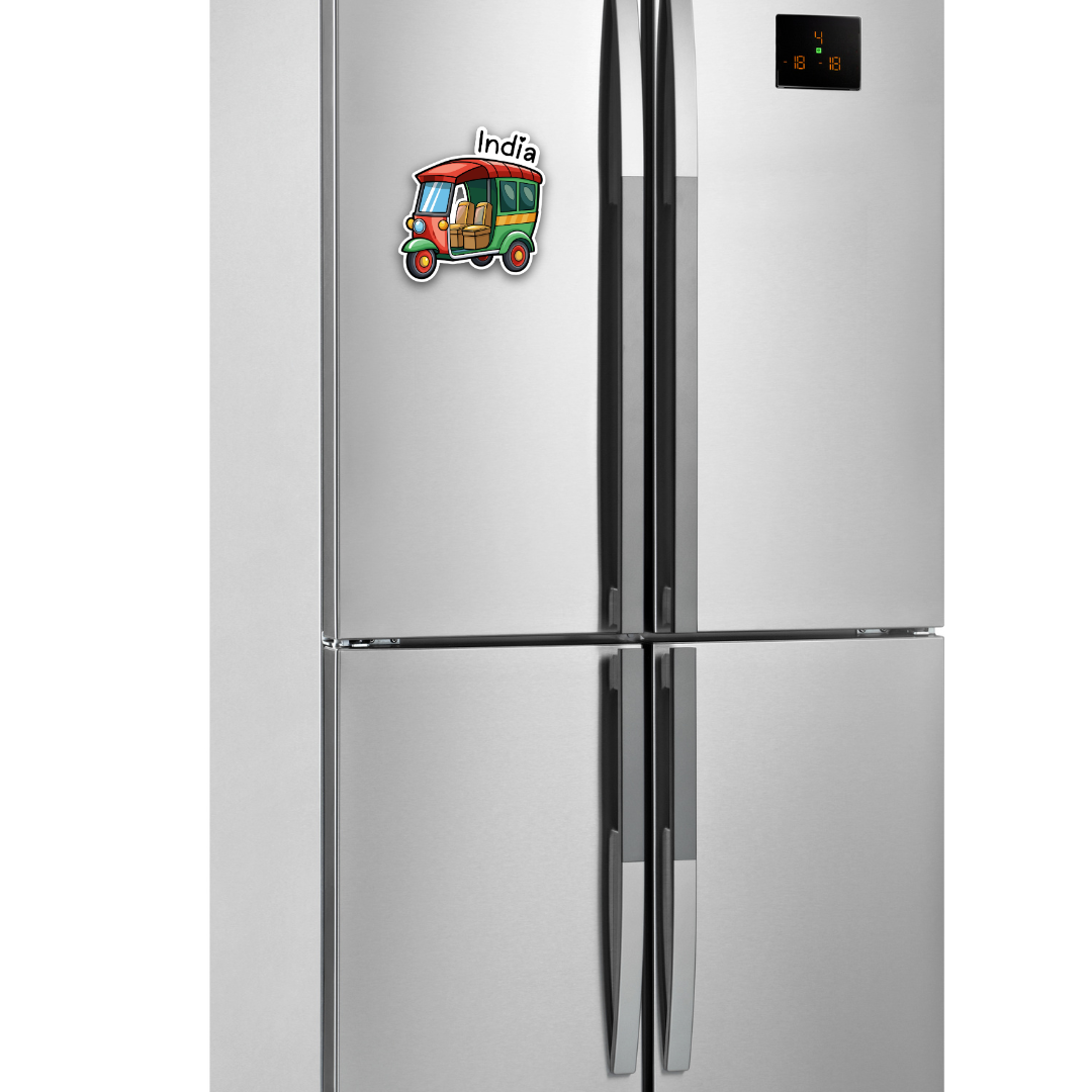 Red E-Auto India Fridge Magnets