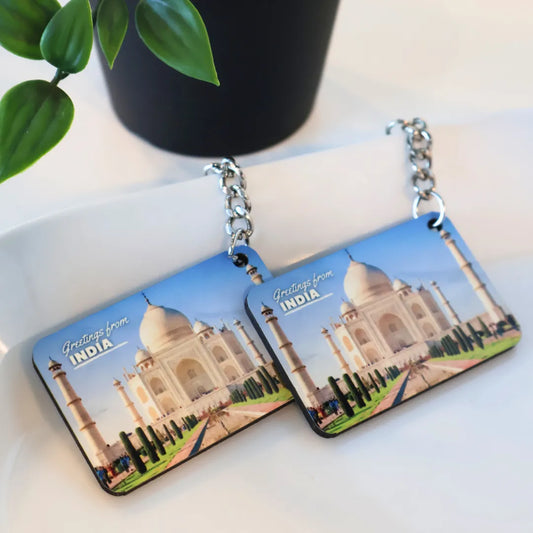 Taj Mahal Agra India Keychains (Set of 2)