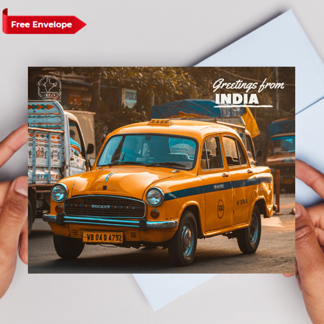 Kolkata Yellow Taxi India Postcards (Free Envelopes)