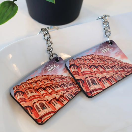 Hawa Mahal Jaipur India Keychains (Set of 2)