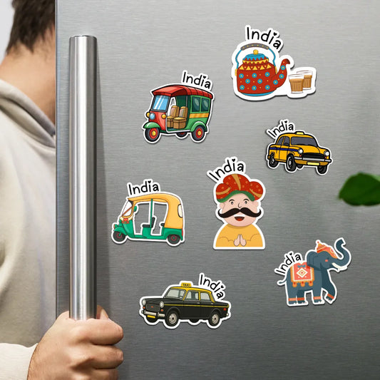 India Fridge Magnets (Set of 7)