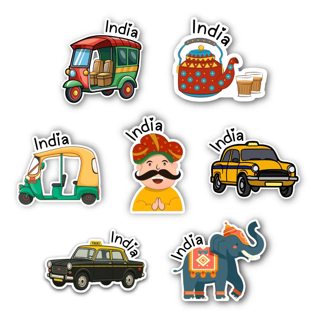India Fridge Magnets (Set of 7)