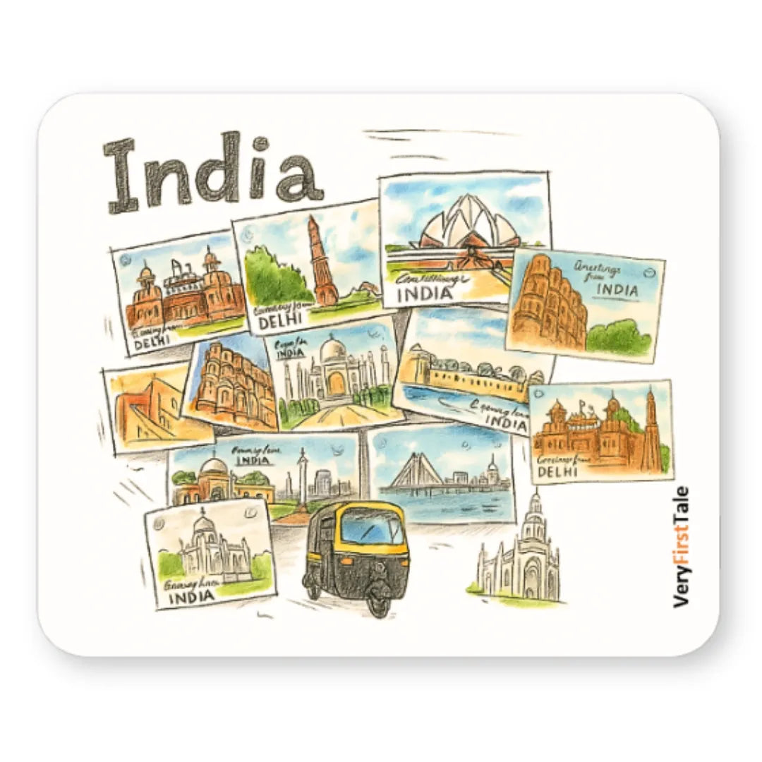 India Mouse Pad Featuring Famous Landmarks of India