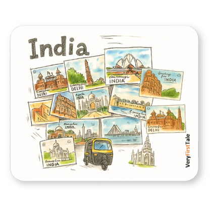 India Mouse Pad Featuring Famous Landmarks of India