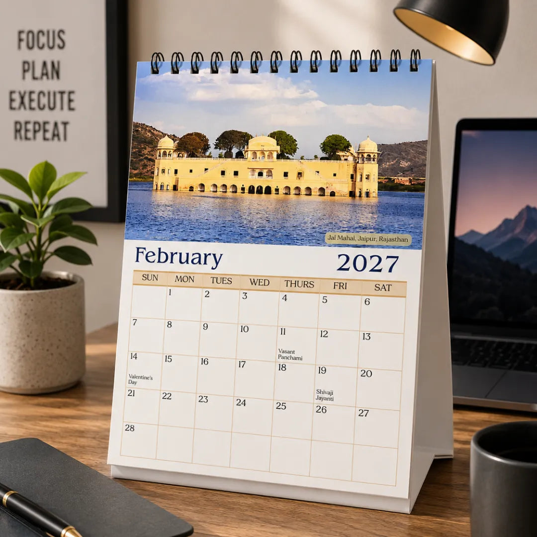 2027 Desk Calendar - A Journey Through India