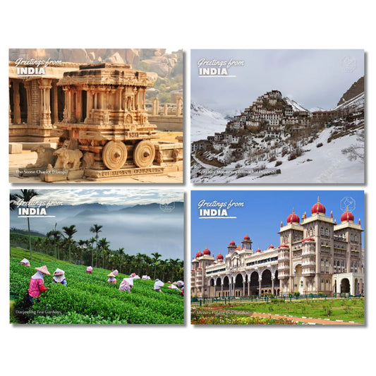 Landmarks of India Postcards - Pack of 20 (Free Envelopes)