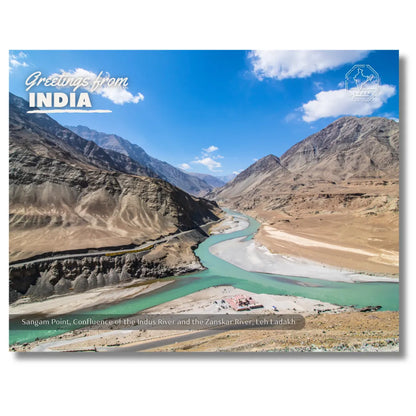 Sangam Point Leh Ladakh India Postcards (Free Envelopes)