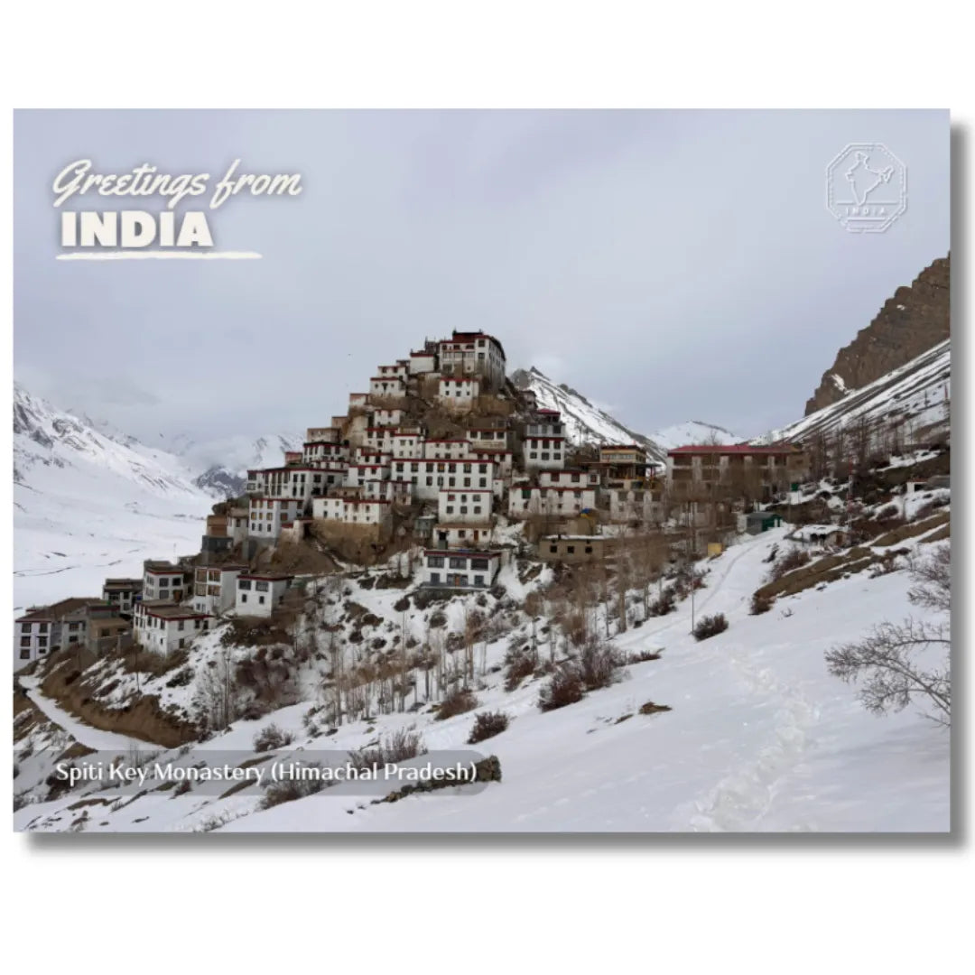 Spiti Key Monastery in Snow India Postcards (Free Envelopes)
