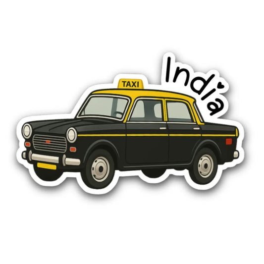 Mumbai Black Taxi India Fridge Magnets