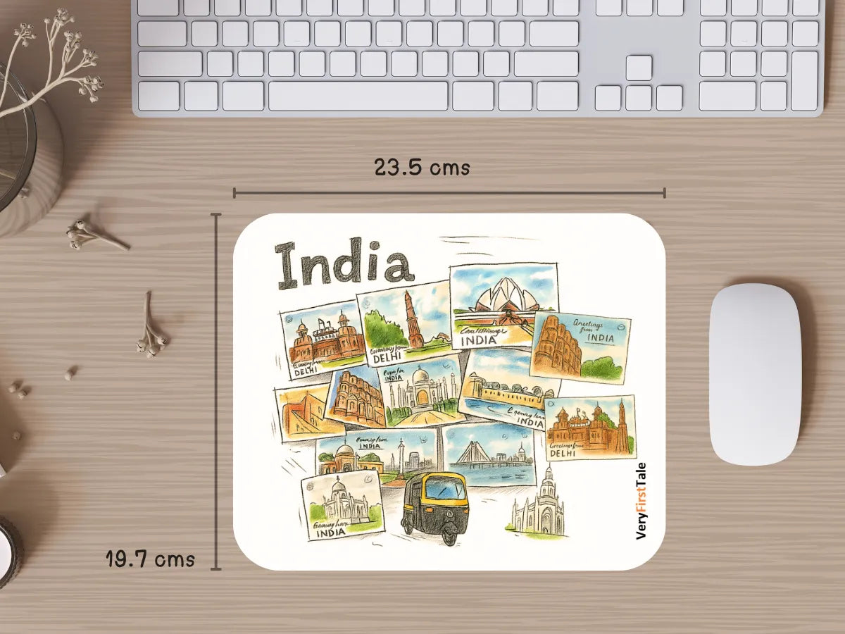 India Mouse Pad Featuring Famous Landmarks of India