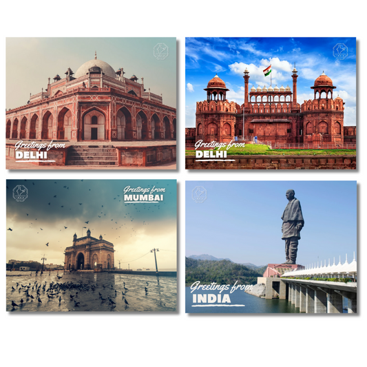 Monuments of India Postcards - Pack of 12 (Free Envelopes)