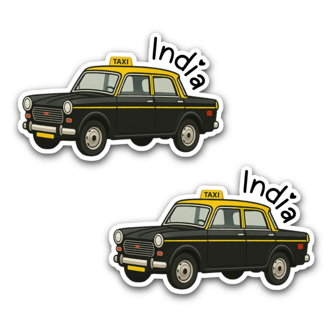 Mumbai Black Taxi India Fridge Magnets