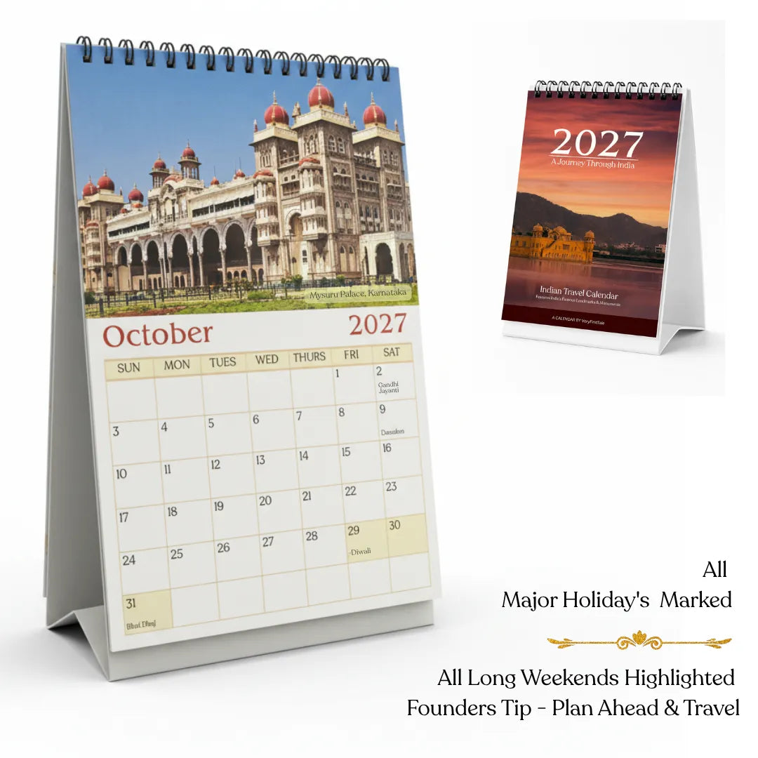 2027 Desk Calendar - A Journey Through India