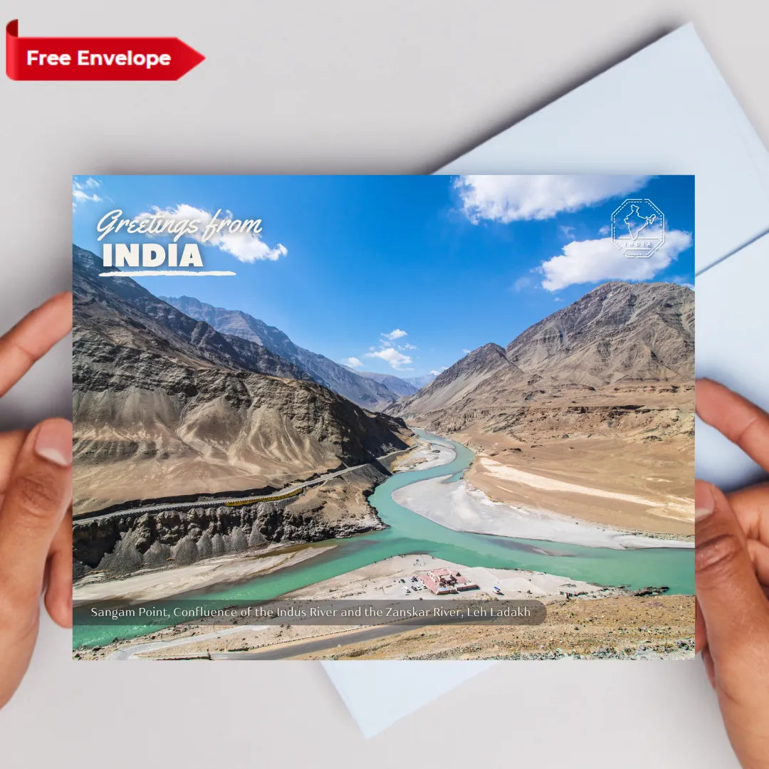 Sangam Point Leh Ladakh India Postcards (Free Envelopes)