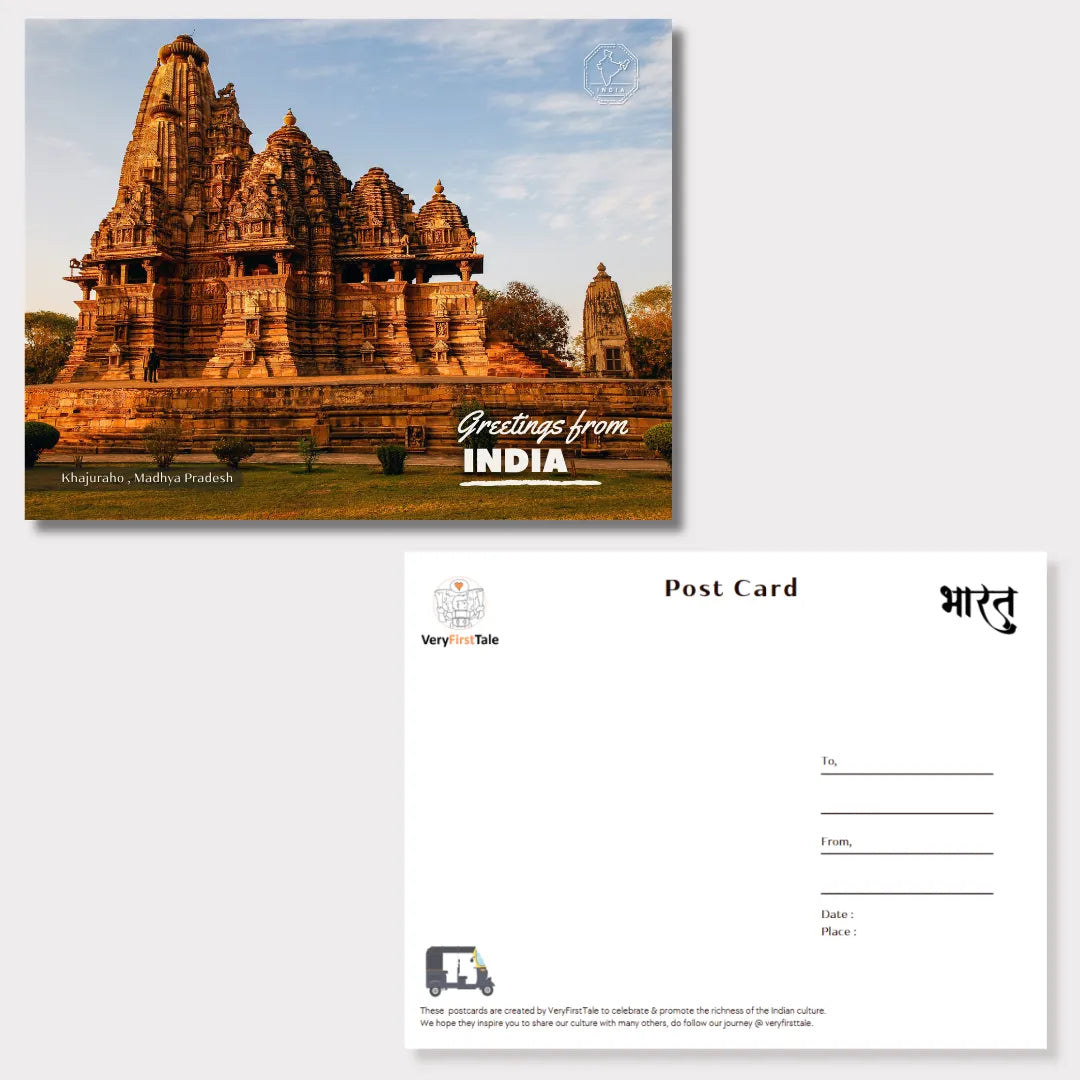 Khajuraho Temple Madhya Pradesh Postcards (Free Envelopes)