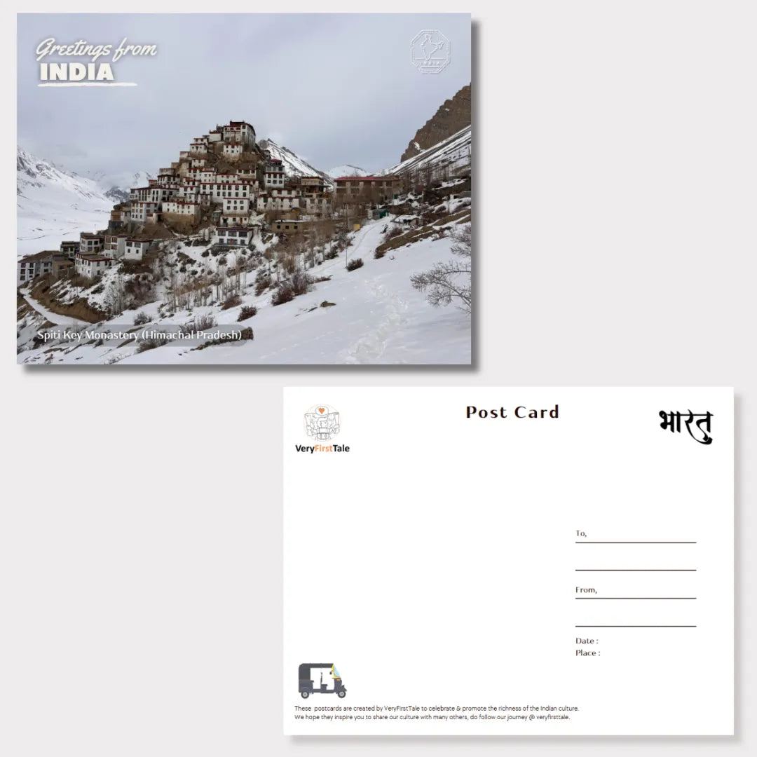 Spiti Key Monastery in Snow India Postcards (Free Envelopes)