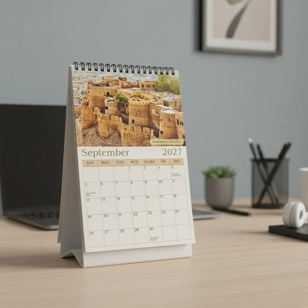 2027 Desk Calendar - A Journey Through India