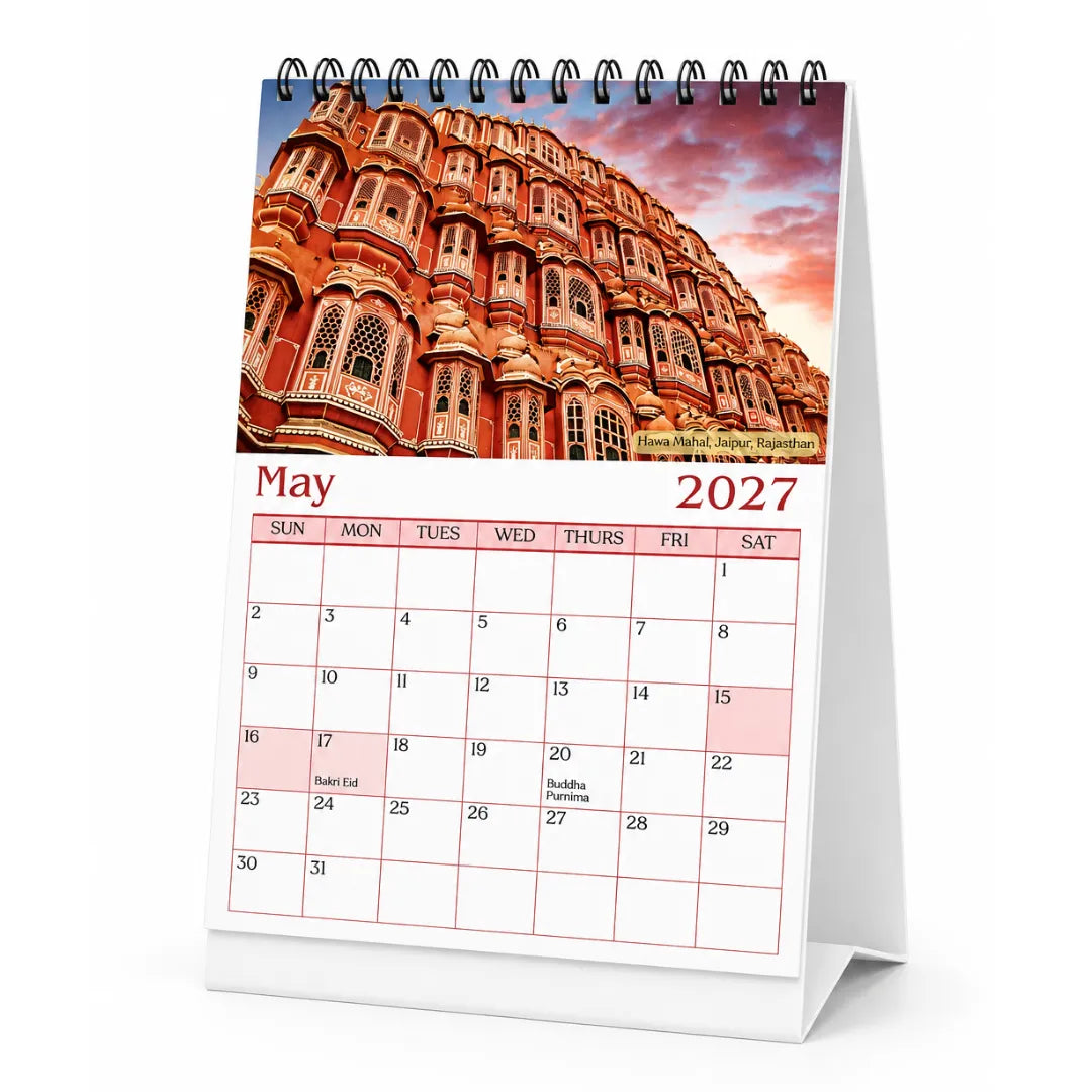 2027 Desk Calendar - A Journey Through India