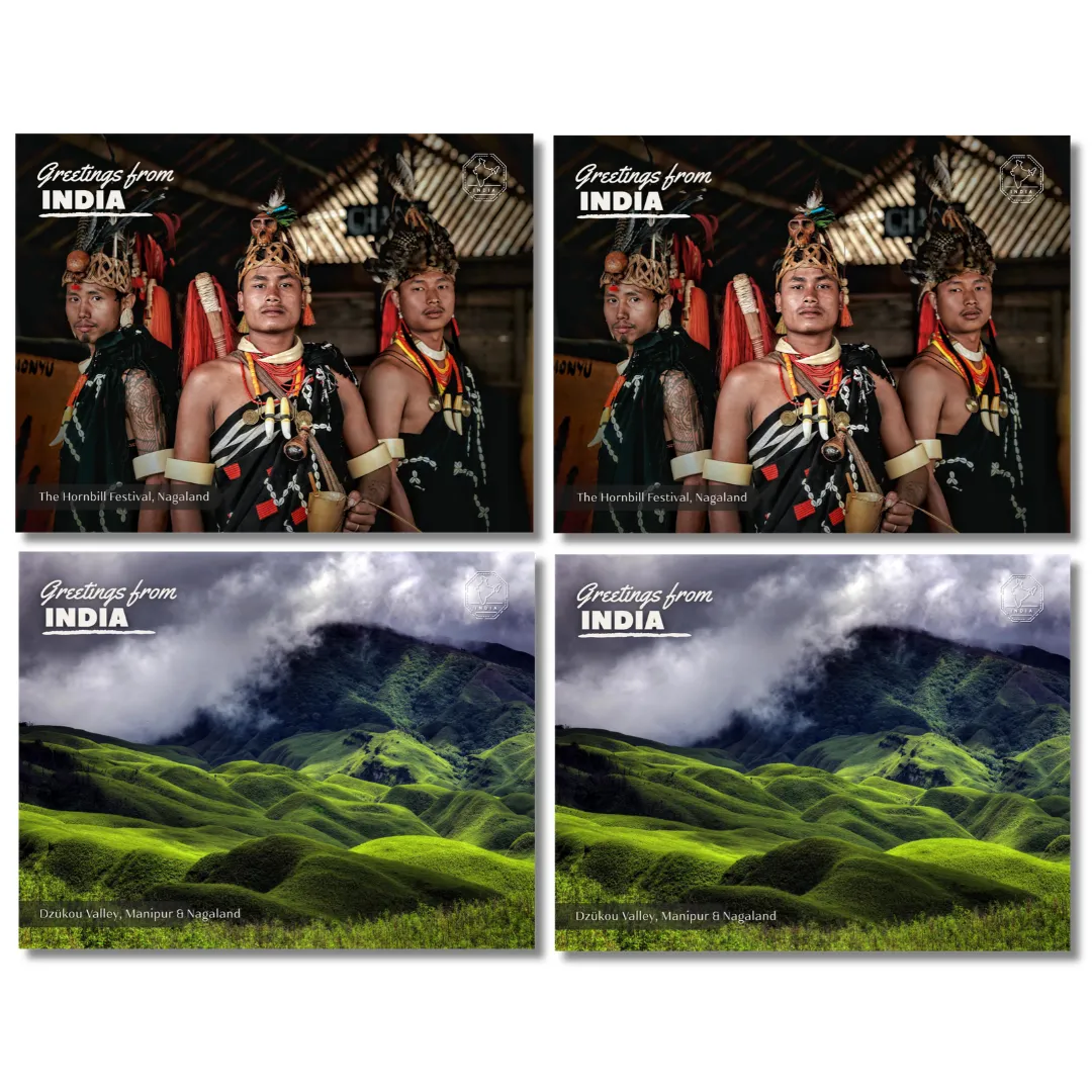Nagaland & Manipur India Postcards Pack of 4 (Free Envelopes)