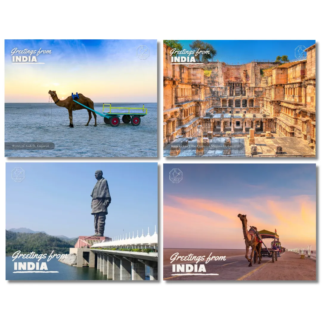 Gujarat Postcards Pack of 4 (Free Envelopes)