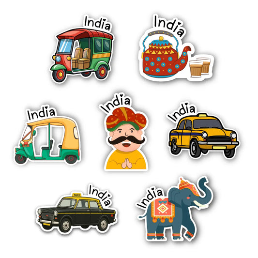 India Fridge Magnets (Set of 7)